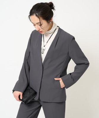セットアップ対応］ノーカラーナロージャケット | GEORGES RECH (Women