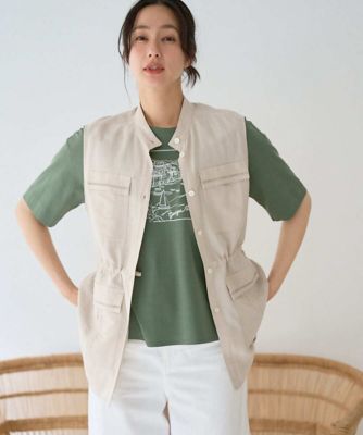 セットアップ対応］リネン混サファリベスト | GEORGES RECH (Women