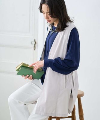 ＜GEORGES RECH　(Women)＞［セットアップ対応］４ＷＡＹタフタロングジレ