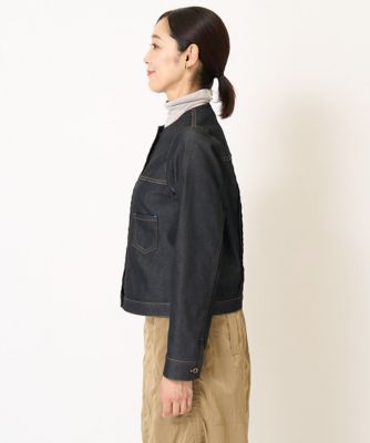 ノーカラーデニムブルゾン | GEORGES RECH (Women)/ジョルジュ