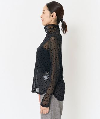 日本製］チュールドットフロッキーハイネックプルオーバー | GEORGES