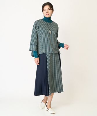チェックジャガードジャージープルオーバー