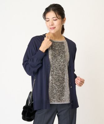 スパンコール刺繍フレンチスリーブカットソー