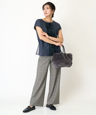 スパンコール刺繍フレンチスリーブカットソー