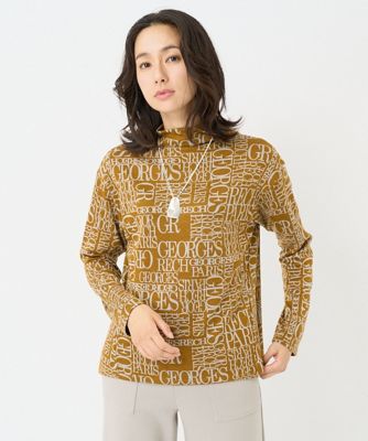 GEORGES RECH　(Women)/ジョルジュ　レッシュ [日本製]ダブルフェイスボトルネックロゴカットソー