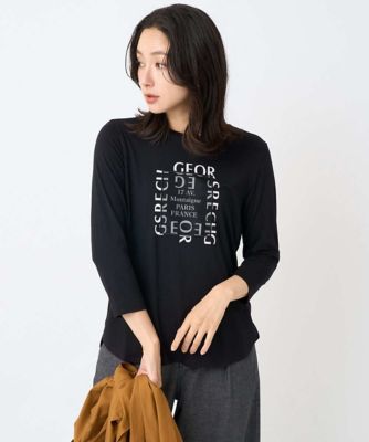 GEORGES RECH (Women)/ジョルジュ レッシュ ベア天竺ロゴプルオーバー 94ブラック トップス【三越伊勢丹/公式】