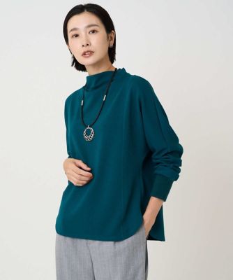 ＜GEORGES RECH　(Women)＞［セットアップ対応］ボトルネックドルマンスリーブジャージーカットソー