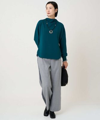 セットアップ対応］ボトルネックドルマンスリーブジャージーカットソー