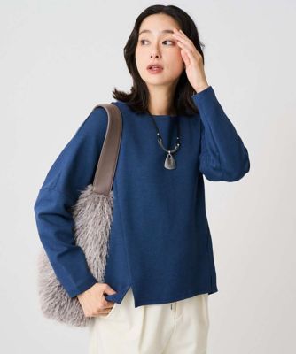 GEORGES RECH (Women)/ジョルジュ レッシュ [保湿/吸湿/発熱]デュアルウォームスクエアネックプルオーバー 57ネイビー トップス【三越伊勢丹/公式】