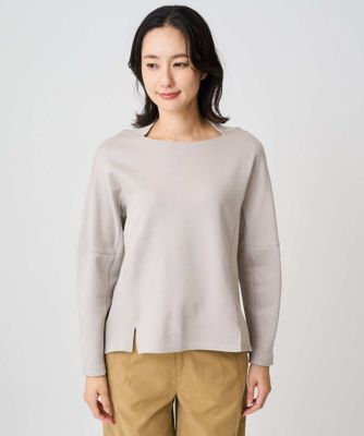 保湿／吸湿／発熱］デュアルウォームスクエアネックプルオーバー