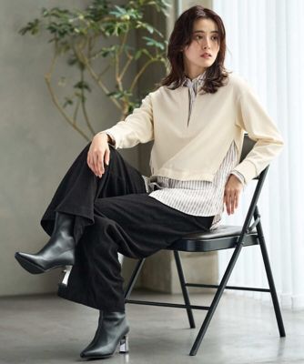 ストライプシャツレイヤード風プルオーバー | GEORGES RECH (Women