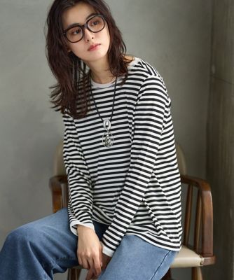 チュールドッキングボーダーカットソー | GEORGES RECH (Women