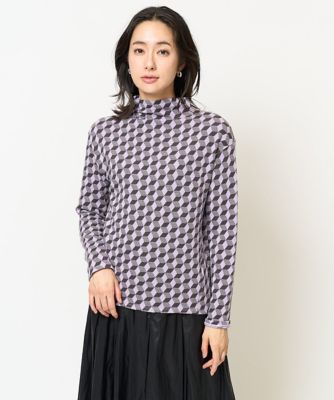 GEORGES RECH　(Women)/ジョルジュ　レッシュ [日本製]幾何ジャガードボトルネックカットソー