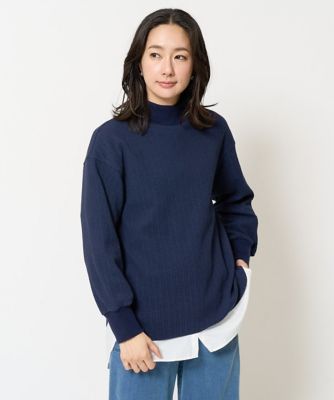 幾何柄ジャガードジャージーハイネックプルオーバー 幾何柄ジャガードジャージーハイネックプルオーバー | GEORGES