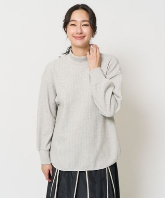 ＜GEORGES RECH　(Women)＞幾何柄ジャガードジャージーハイネックプルオーバー