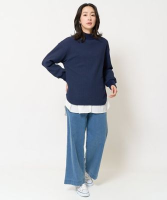 幾何柄ジャガードジャージーハイネックプルオーバー | GEORGES RECH