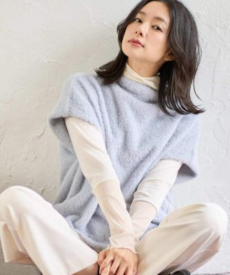 ＜GEORGES RECH　(Women)＞［日本製］ボトルネックフレンチスリーブテディベスト