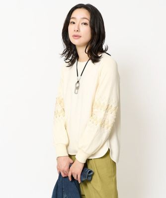 ＜GEORGES RECH　(Women)＞クロスサーモテープ刺繍ジャージープルオーバー