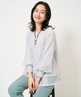 ＜GEORGES RECH　(Women)＞チュールプリーツジャージーカットソー