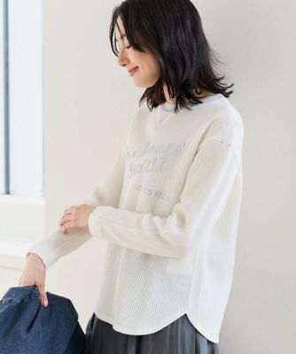 ＜GEORGES RECH　(Women)＞ラメニットテープロゴ刺繍プルオーバー