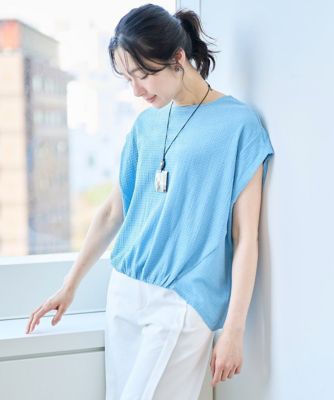 楊柳フレンチスリーブカットソー