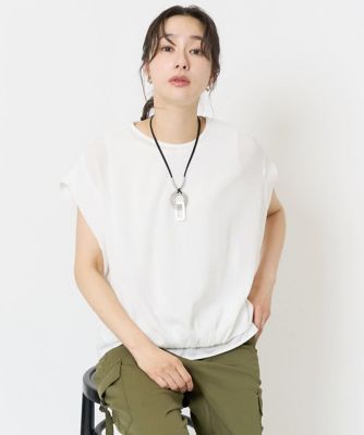 楊柳フレンチスリーブカットソー