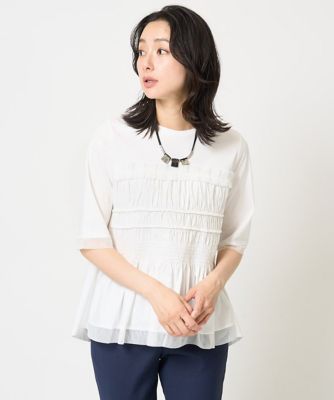接触冷感］チュールビスチェ風5分袖カットソー | GEORGES RECH