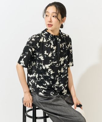 ＜GEORGES RECH　(Women)＞［日本製］ギャザーハイネック５分袖カットソー