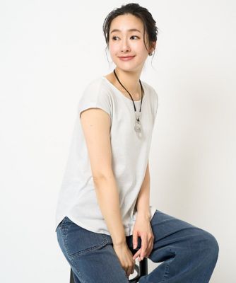 ［日本製］ラメフレンチスリーブジャージーカットソー