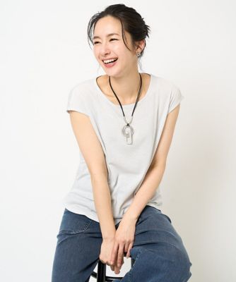 GEORGES RECH　(Women)/ジョルジュ　レッシュ [日本製]ラメフレンチスリーブジャージーカットソー