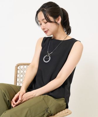 ジョルジュ・レッシュ（ES RECH）/[日本製/多機能素材]カットジョーゼットタンクトップ 日本製／多機能素材］カットジョーゼットタンクトップ | GEORGES RECH