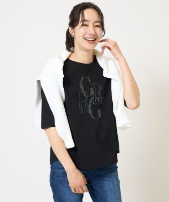 ドライコットンビーズ刺繍ロゴカットソー