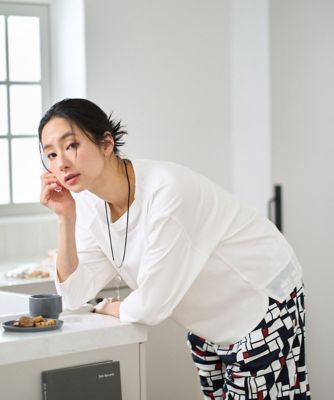 ＜GEORGES RECH　(Women)＞［セットアップ対応］ドルマンスリーブシアーポンチカットソー