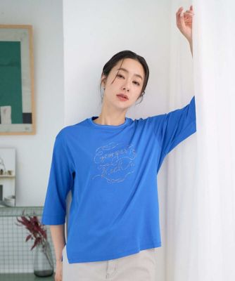 ＜GEORGES RECH　(Women)＞［接触冷感］ラメコード刺繍ロゴカットソー