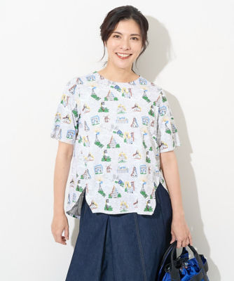 ＜GEORGES RECH　(Women)＞ＰＡＲＩＳ　ＭＡＰシルケット天竺カットソー