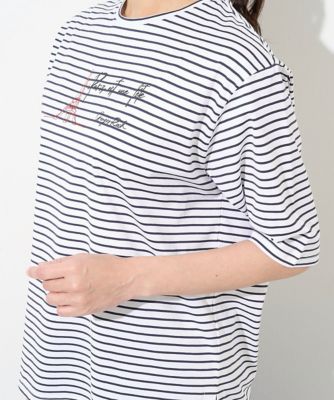 エッフェル塔刺繍ロゴプリントカットソー