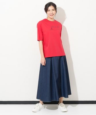 エッフェル塔刺繍ロゴプリントカットソー