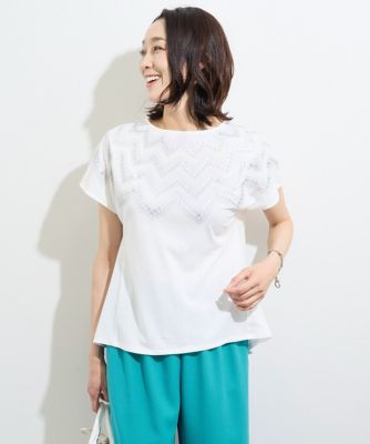 ＜GEORGES RECH　(Women)＞ジオメトリックメタリックカットソー