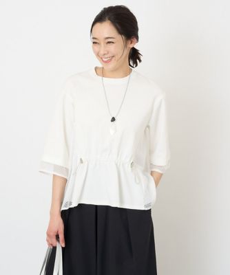 ＜GEORGES RECH　(Women)＞コットンポンチレースコンビカットソー