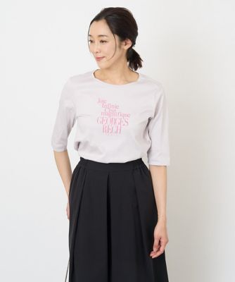 ＜GEORGES RECH　(Women)＞コットンスムース５分袖カットソー