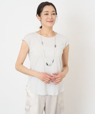 ［日本製］ラメフライスフレンチスリーブカットソー