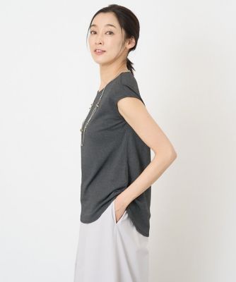 ［日本製］ラメフライスフレンチスリーブカットソー