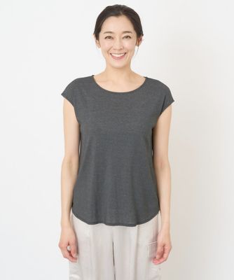 ［日本製］ラメフライスフレンチスリーブカットソー