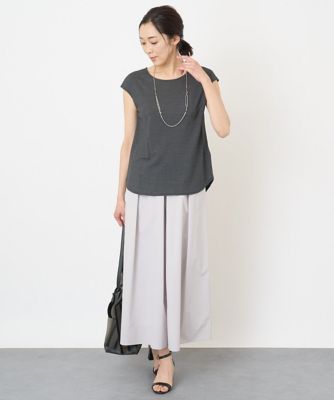 ［日本製］ラメフライスフレンチスリーブカットソー