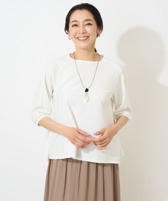 ＜GEORGES RECH　(Women)＞サッカージャージーサイドプリーツカットソー