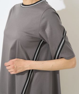 ［接触冷感］ボーダーリブバックフレアカットソー