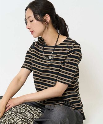 ＜GEORGES RECH　(Women)＞［日本製］マルチボーダーラメカットソー