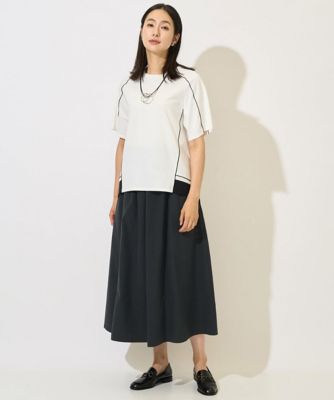 接触冷感／紫外線カット／速乾／遮熱］メロウラインカットソー