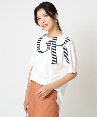 ＜GEORGES RECH　(Women)＞［接触冷感］ボーダーロゴカットソー