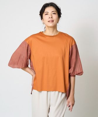 ［接触冷感］ドライコットンボリュームスリーブ７分袖プルオーバー